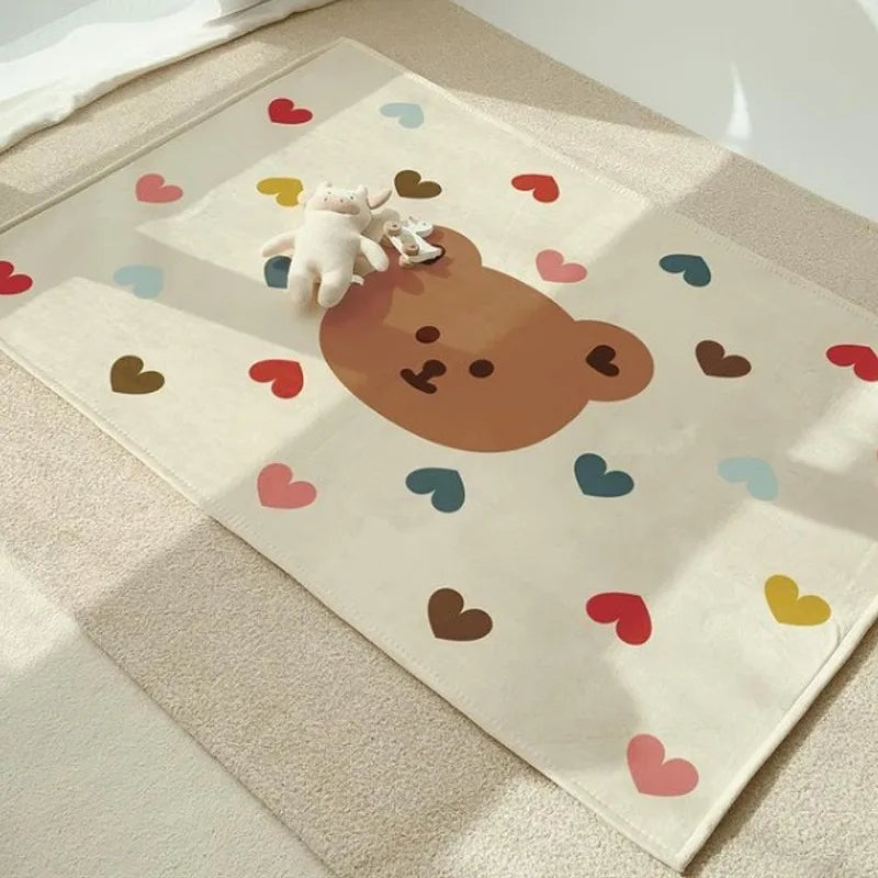 Rainbow Cartoon Kids Carpet – Soft, Non-Slip, Washable Rug