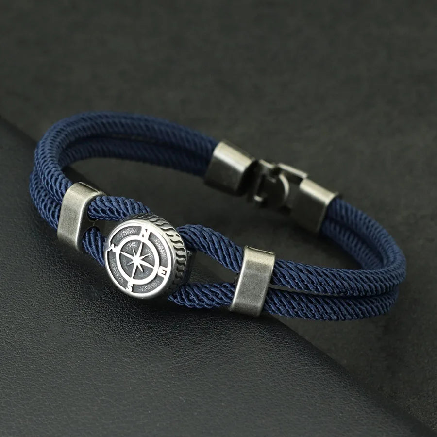 Stylish Compass Bracelet for Men – Retro Viking Ethnic Design