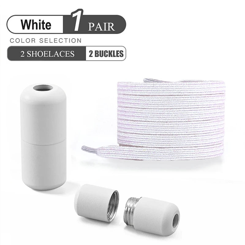 Colorful No-Tie Elastic Shoelaces – Easy Slip-On Buckle Laces for Sneakers