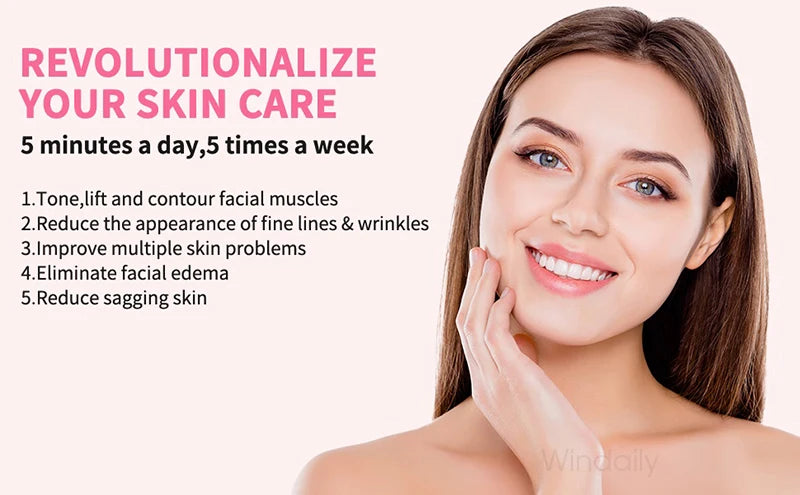 EMS Facial Lifting Massager – Microcurrent Face Roller for Skin Tightening, Anti-Aging & Wrinkle Reduction | Rejuvenating Beauty Device