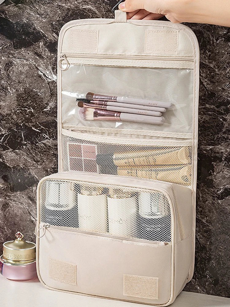 Travel Cosmetics Organizer Bag – Large Capacity, Waterproof, Hanging Makeup & Toiletry Bag