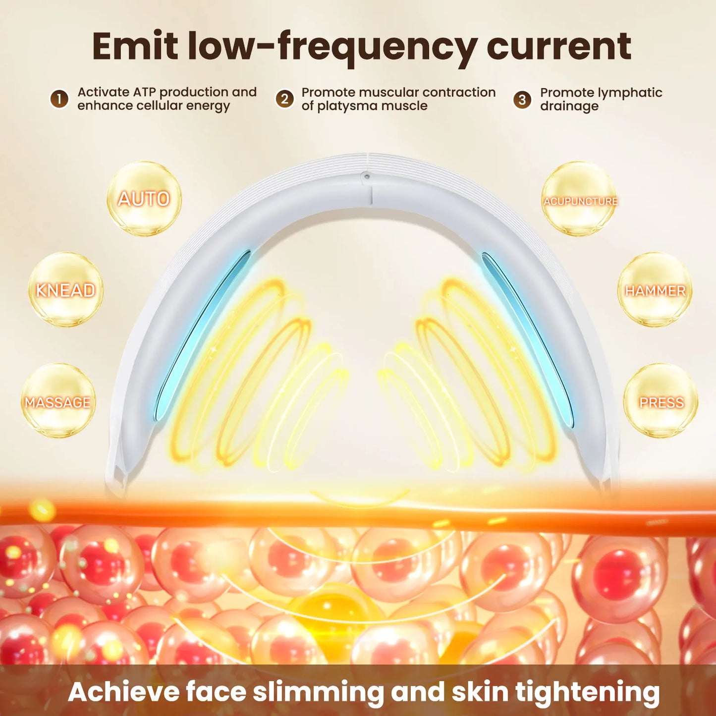 Electric V Face Lifting Device – EMS Microcurrent Facial Massager | 6 Modes Beauty Tool for Skin Firming & Double Chin Reduction