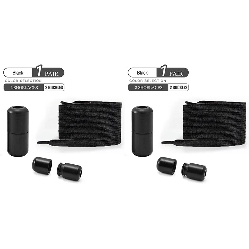 Colorful No-Tie Elastic Shoelaces – Easy Slip-On Buckle Laces for Sneakers