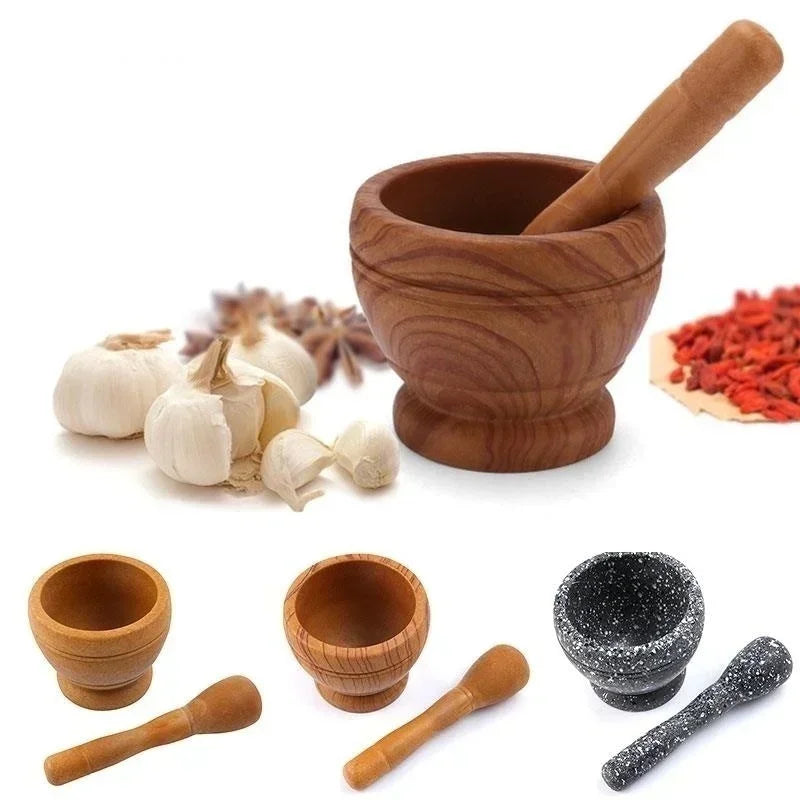 Mortar & Pestle Set – Natural Resin | Kitchen Spice Grinder
