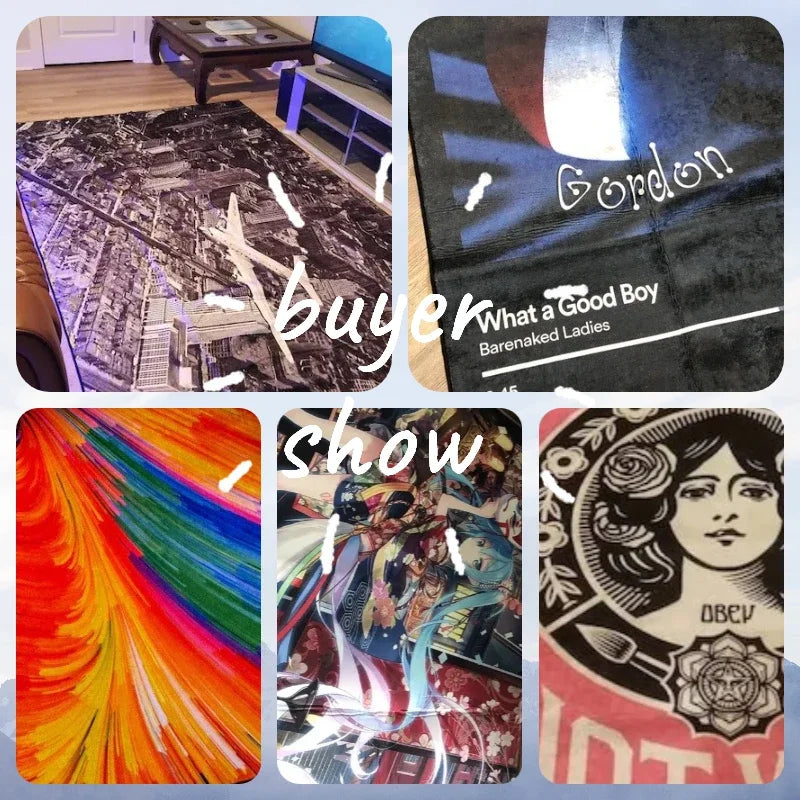 Rainbow Cartoon Kids Carpet – Soft, Non-Slip, Washable Rug