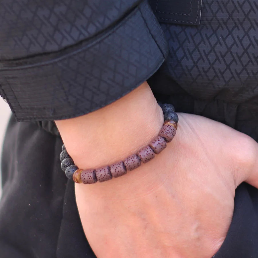 Men’s Natural Stone Bracelet – Handmade Beads for Meditation & Style