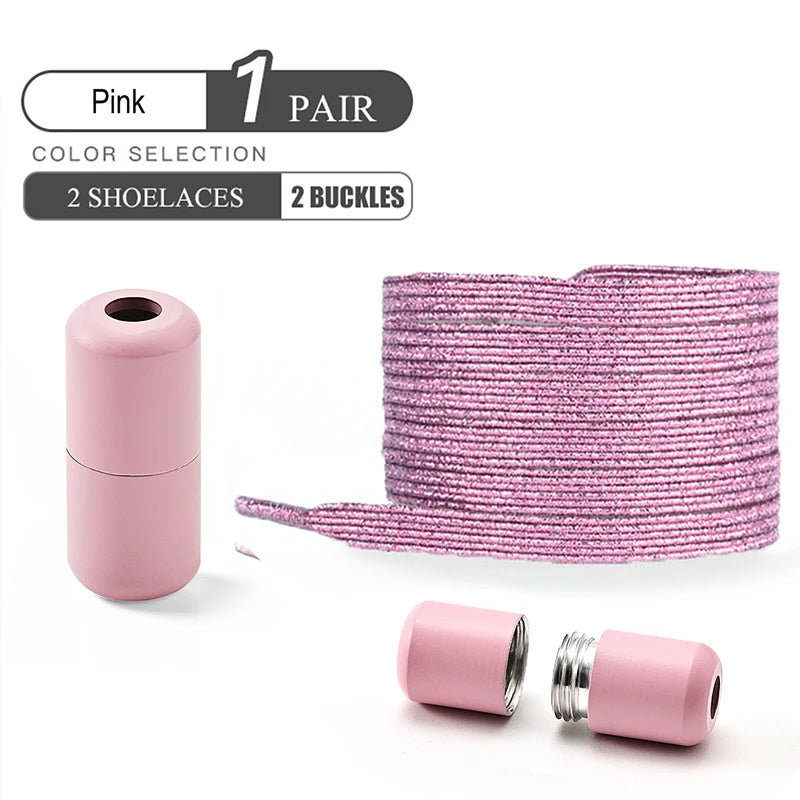 Colorful No-Tie Elastic Shoelaces – Easy Slip-On Buckle Laces for Sneakers