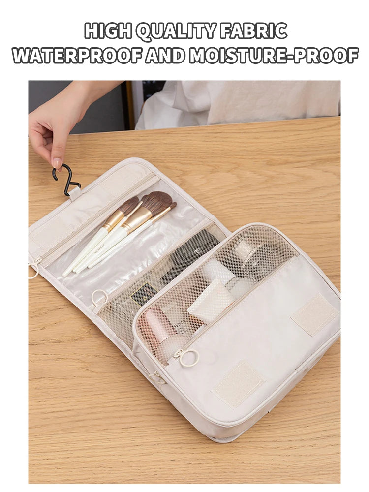 Travel Cosmetics Organizer Bag – Large Capacity, Waterproof, Hanging Makeup & Toiletry Bag