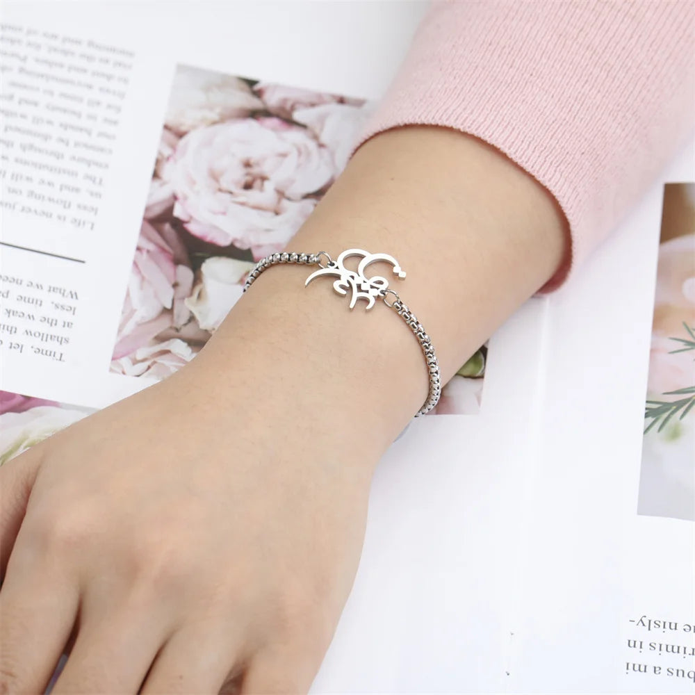 Persian “Eshgh” Bracelet – Golden Stainless Steel Farsi Love Design