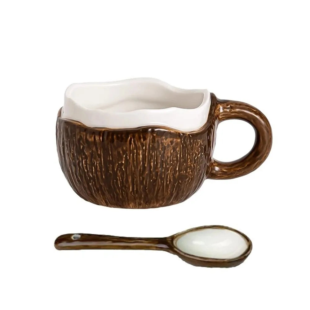 Coconut-Style Ceramic Mug – Handmade & Unique Design