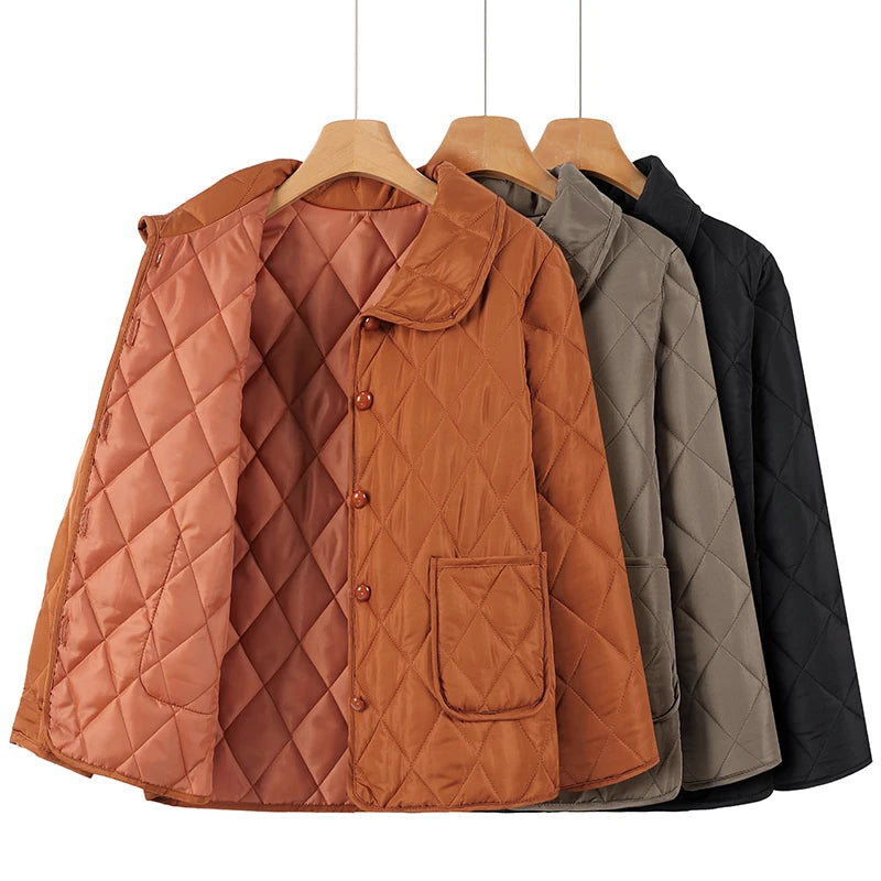 Women’s Autumn Winter Cotton-Padded Jacket – Long Sleeve Warm Outerwear Coat
