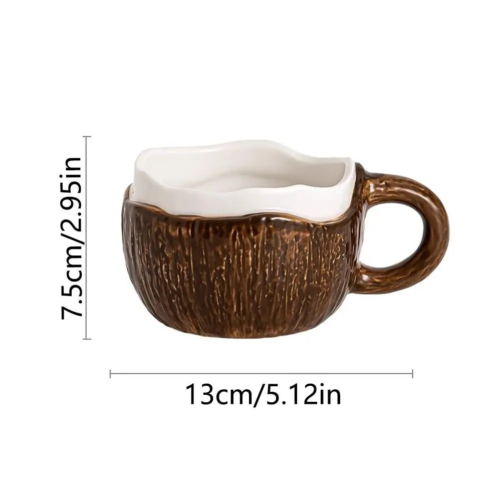 Coconut-Style Ceramic Mug – Handmade & Unique Design