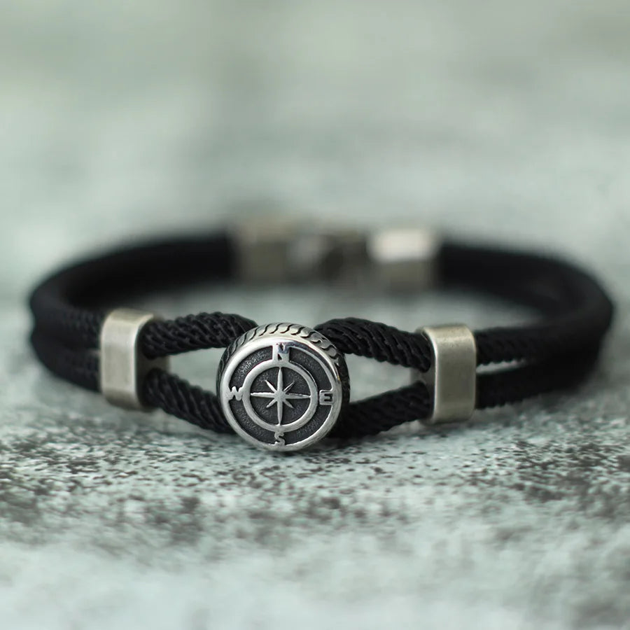 Stylish Compass Bracelet for Men – Retro Viking Ethnic Design