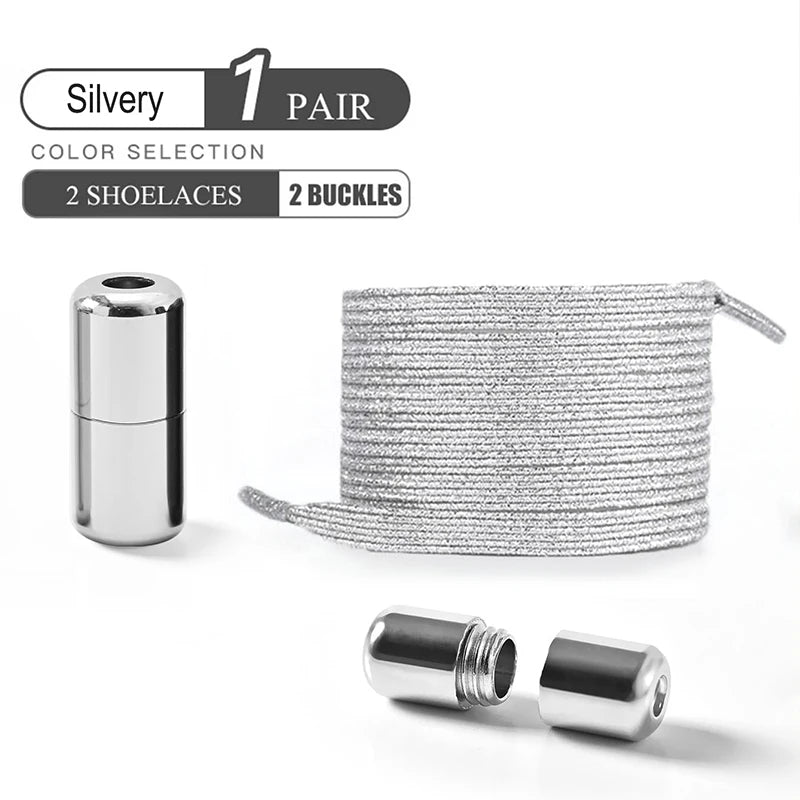 Colorful No-Tie Elastic Shoelaces – Easy Slip-On Buckle Laces for Sneakers