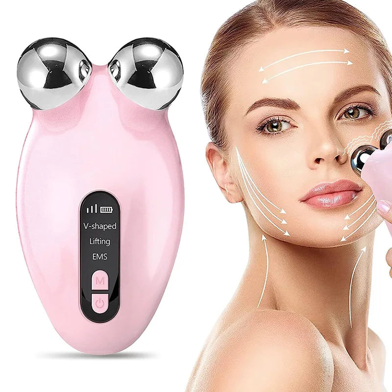 EMS Facial Lifting Massager – Microcurrent Face Roller for Skin Tightening, Anti-Aging & Wrinkle Reduction | Rejuvenating Beauty Device