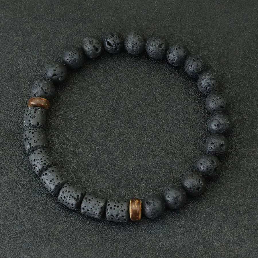 Men’s Natural Stone Bracelet – Handmade Beads for Meditation & Style