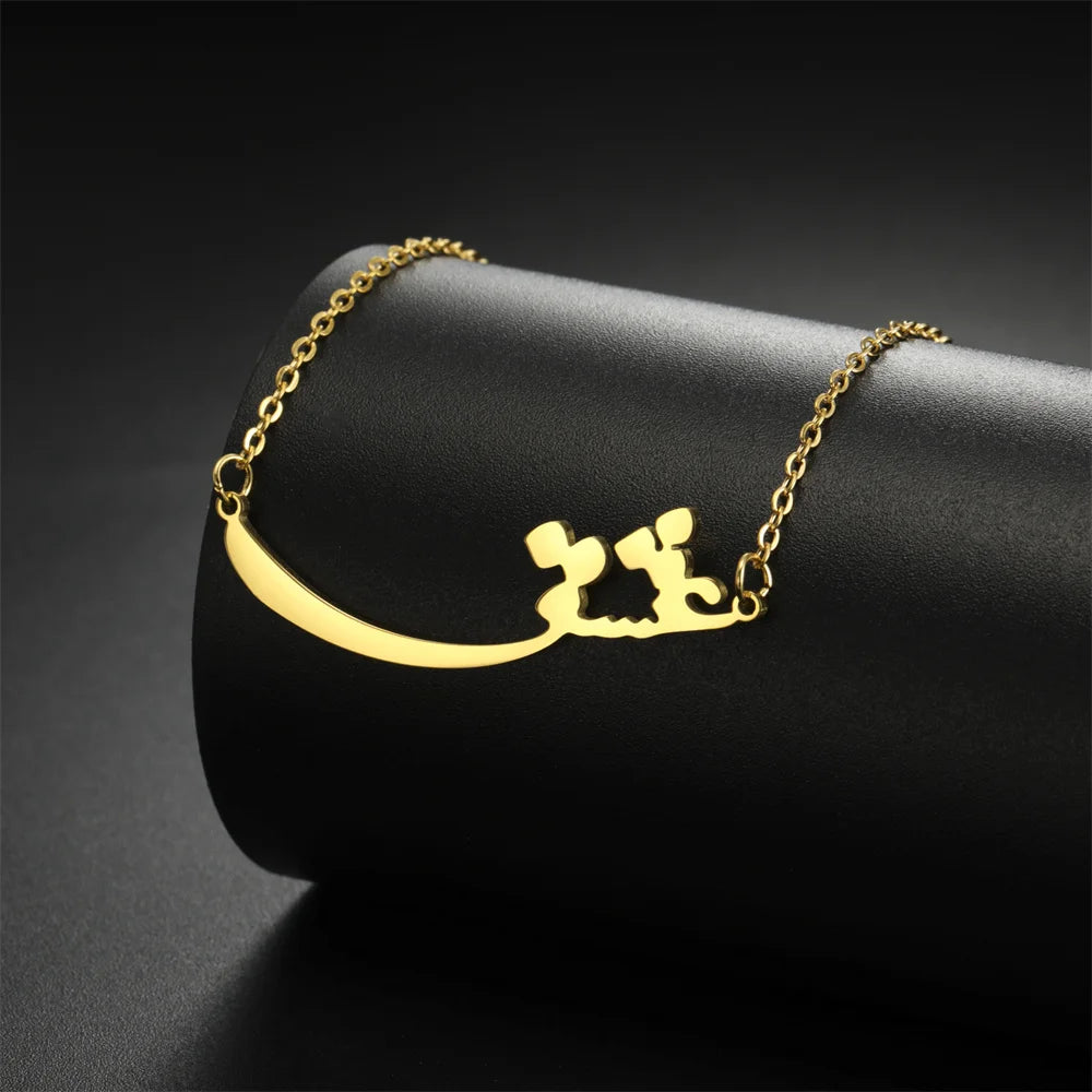 Persian “Eshgh” Love Necklace – Elegant Gold Stainless Steel Chain