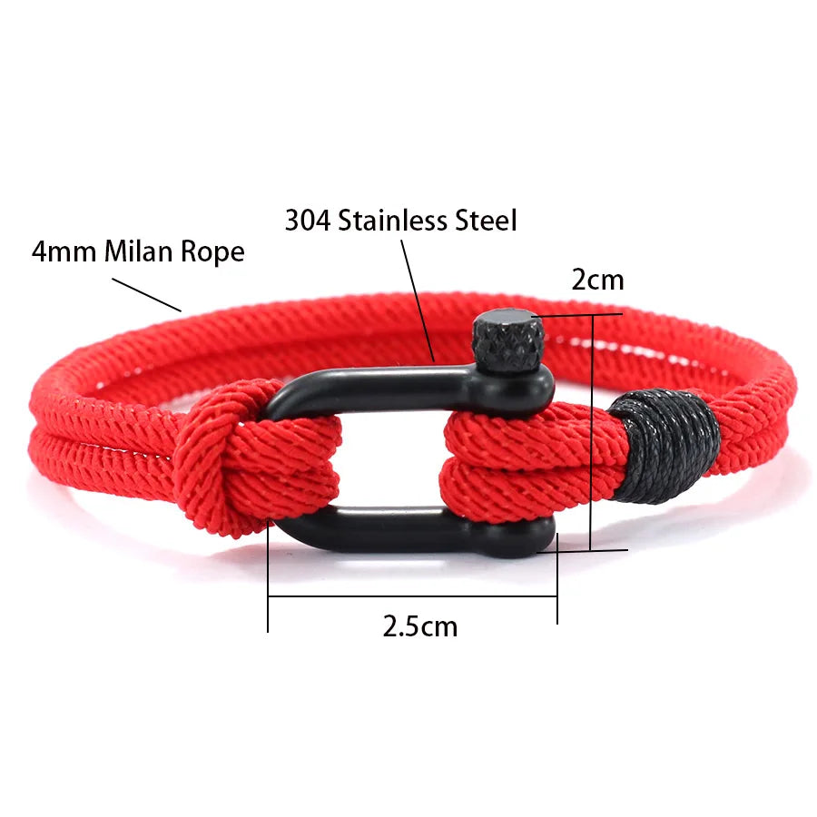 Men’s Nautical Wrap Bracelet – Stainless Steel Buckle & Rope Design