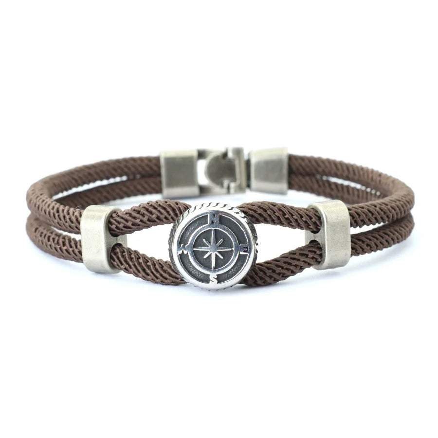 Stylish Compass Bracelet for Men – Retro Viking Ethnic Design