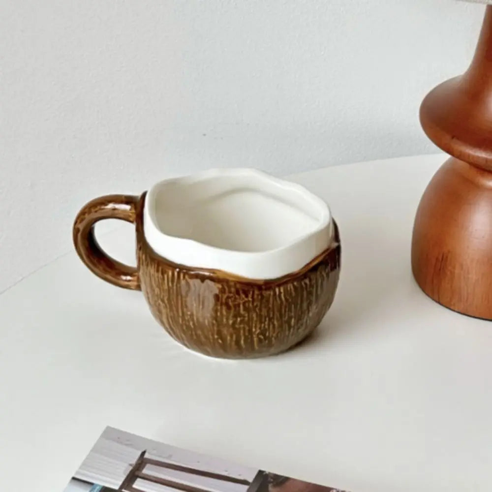 Coconut-Style Ceramic Mug – Handmade & Unique Design