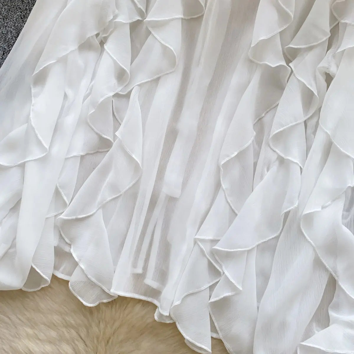 Women’s Semi-Sheer Blouse – Casual Fairy Style, Long Sleeve Top