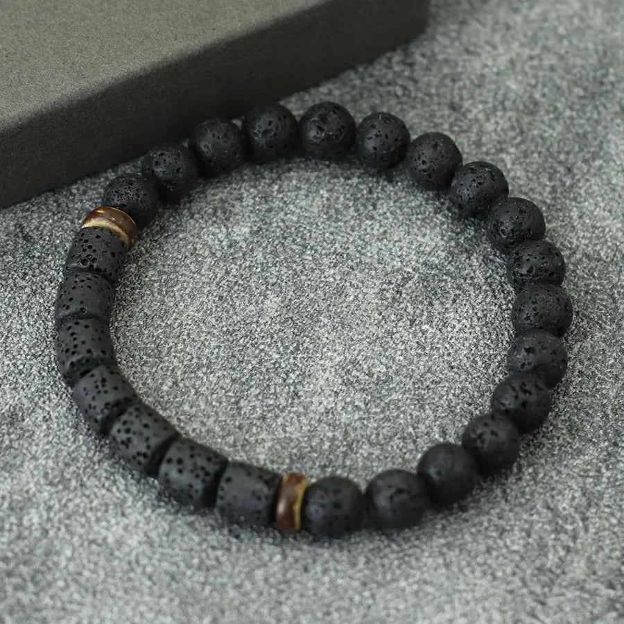 Men’s Natural Stone Bracelet – Handmade Beads for Meditation & Style