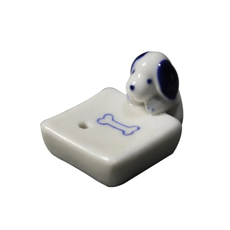 Cute Ceramic Dog Incense Holder – Home Decor