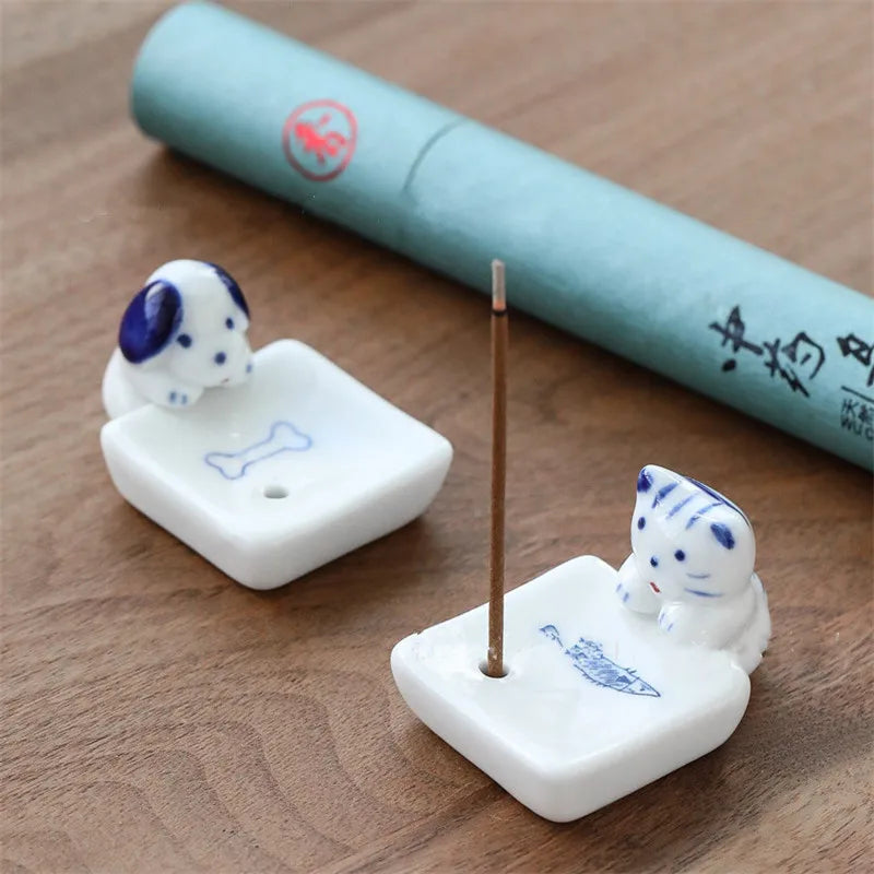 Cute Ceramic Dog Incense Holder – Home Decor