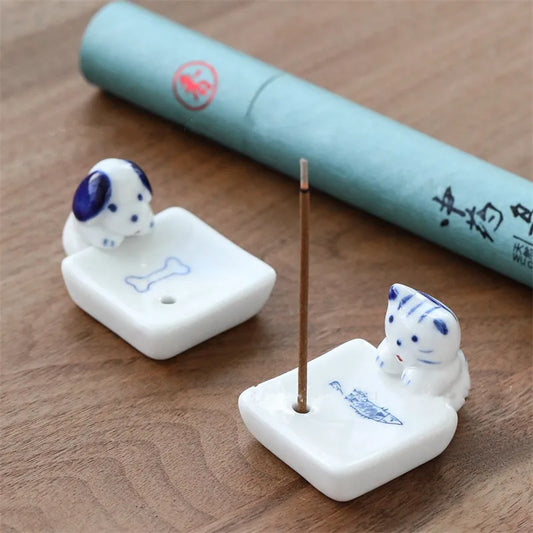 Cute Ceramic Dog Incense Holder – Home Decor
