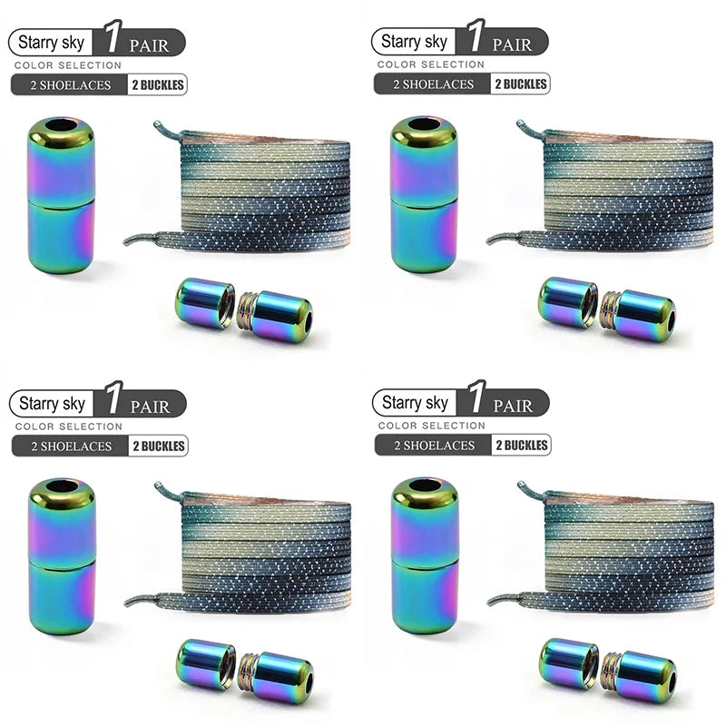 Colorful No-Tie Elastic Shoelaces – Easy Slip-On Buckle Laces for Sneakers