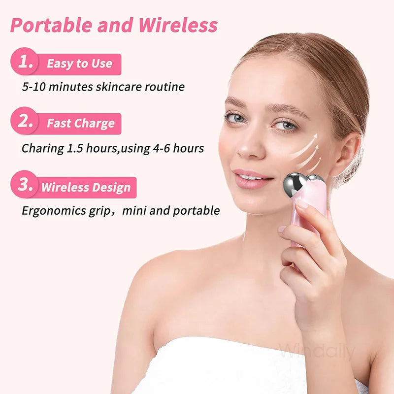 EMS Facial Lifting Massager – Microcurrent Face Roller for Skin Tightening, Anti-Aging & Wrinkle Reduction | Rejuvenating Beauty Device