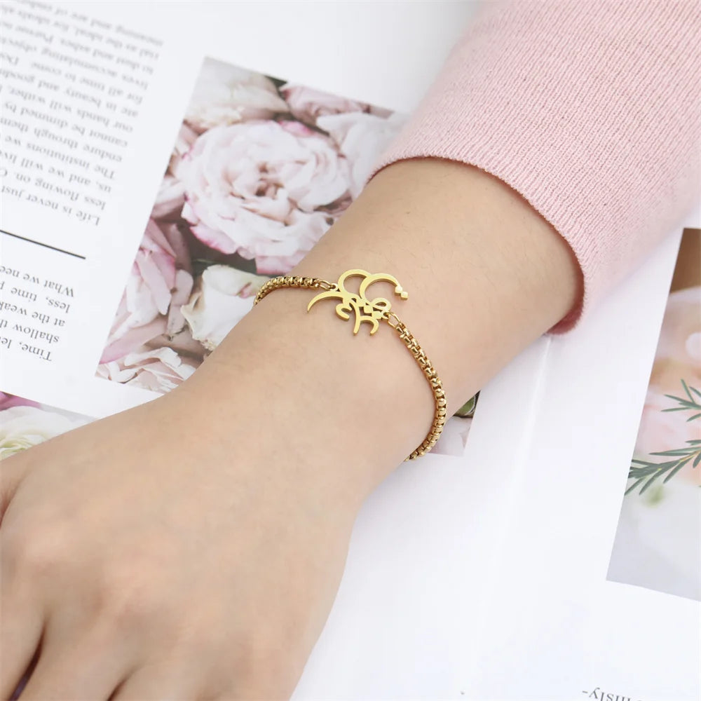 Persian “Eshgh” Bracelet – Golden Stainless Steel Farsi Love Design
