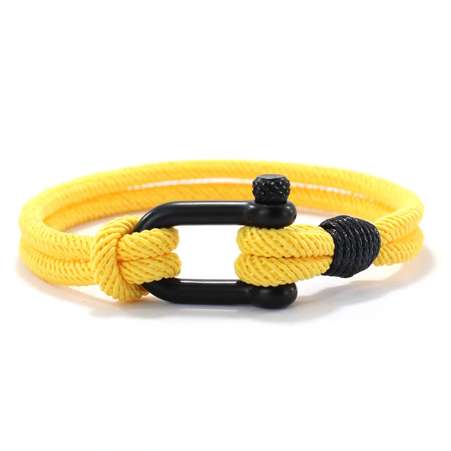 Men’s Nautical Wrap Bracelet – Stainless Steel Buckle & Rope Design