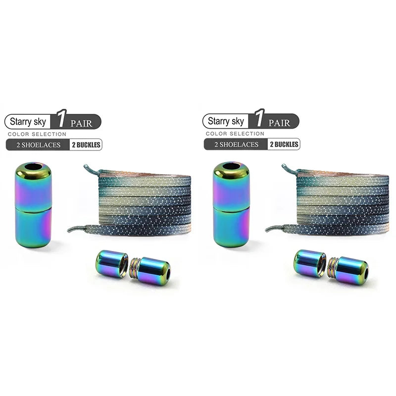 Colorful No-Tie Elastic Shoelaces – Easy Slip-On Buckle Laces for Sneakers