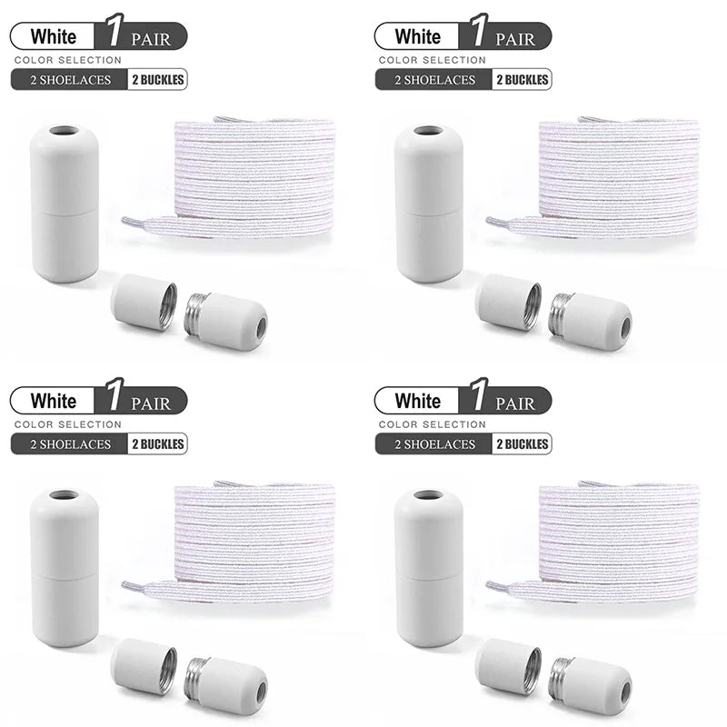 Colorful No-Tie Elastic Shoelaces – Easy Slip-On Buckle Laces for Sneakers