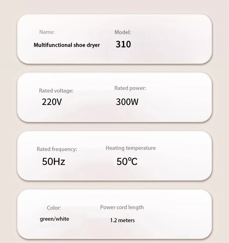 Electric Shoe Dryer – Fast & Safe Dehumidifier, Odor Remover & Warmer for All Shoes