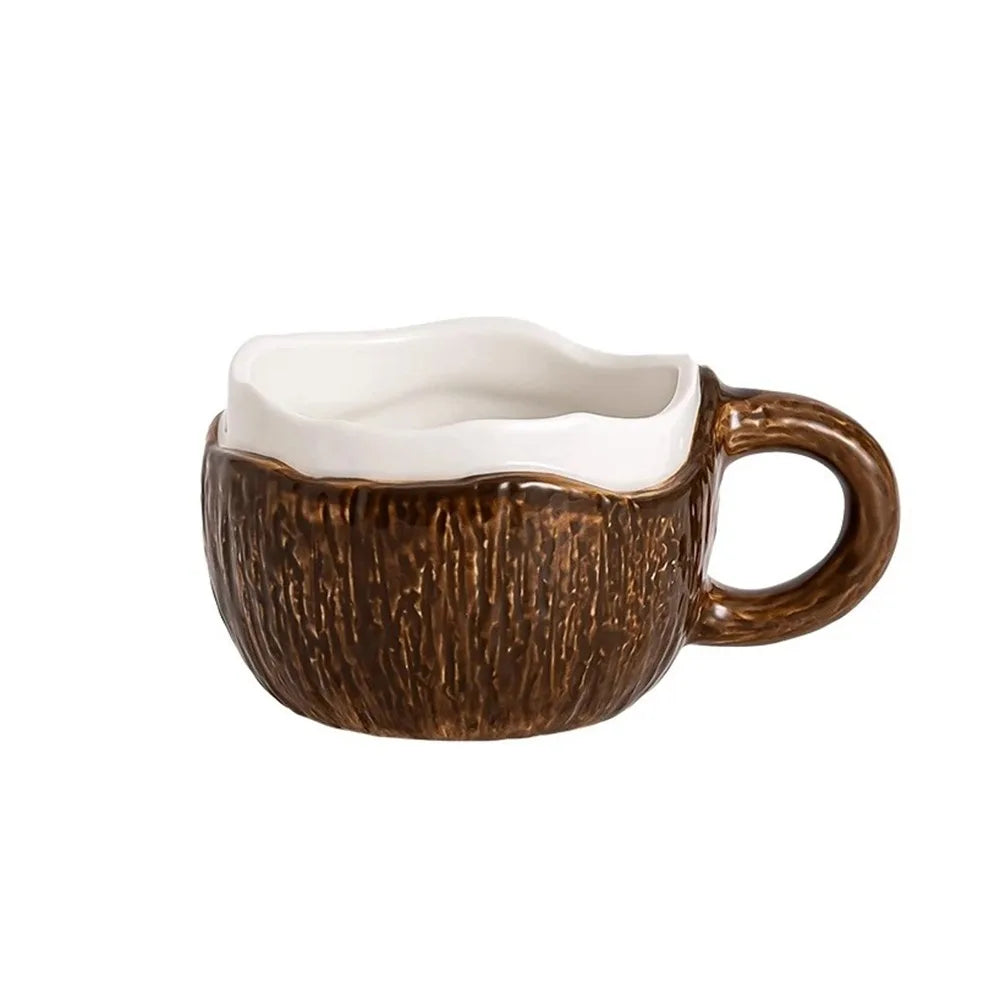 Coconut-Style Ceramic Mug – Handmade & Unique Design
