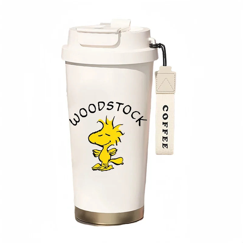 500ml Snoopy Thermos Bottle with Straw – Cute Cartoon Insulated Cup for Coffee, Tea & Milk