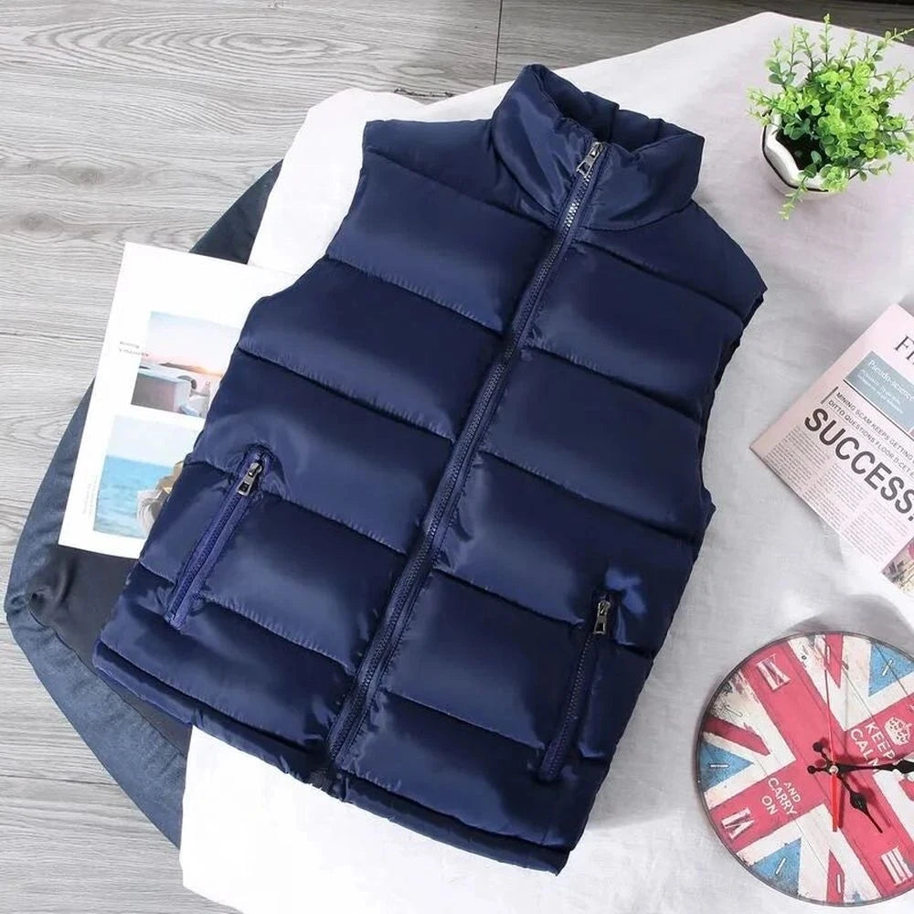 Men’s Slim Fit Puffer Vest – Lightweight Sleeveless Jacket with Stand Collar | Warm Casual Waistcoat for Spring & Autumn