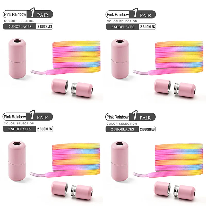 Colorful No-Tie Elastic Shoelaces – Easy Slip-On Buckle Laces for Sneakers