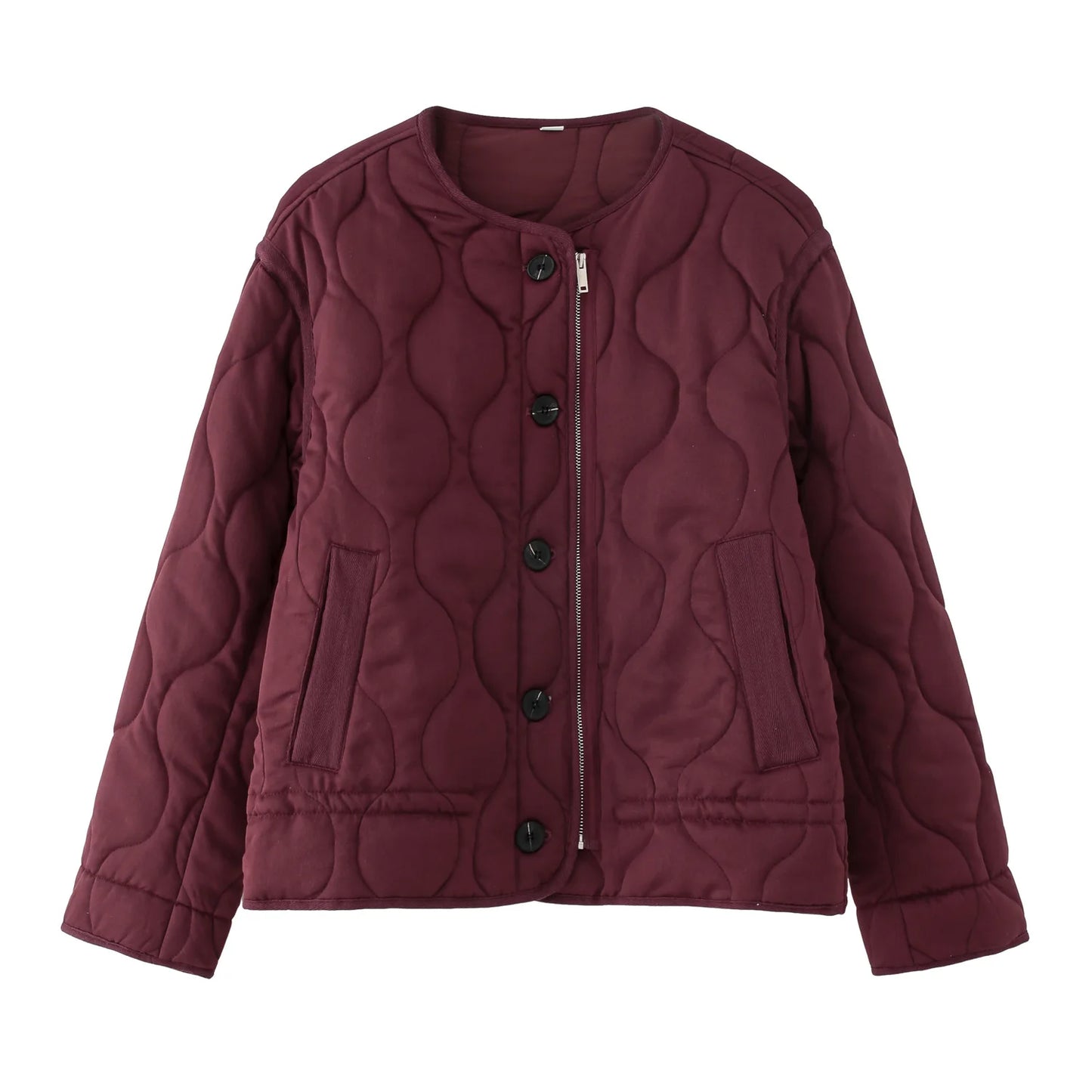 Women’s Quilted Bomber Jacket – Warm Padded Autumn/Winter Coat