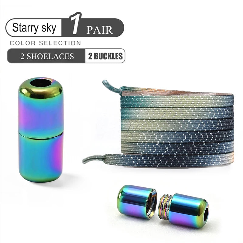 Colorful No-Tie Elastic Shoelaces – Easy Slip-On Buckle Laces for Sneakers