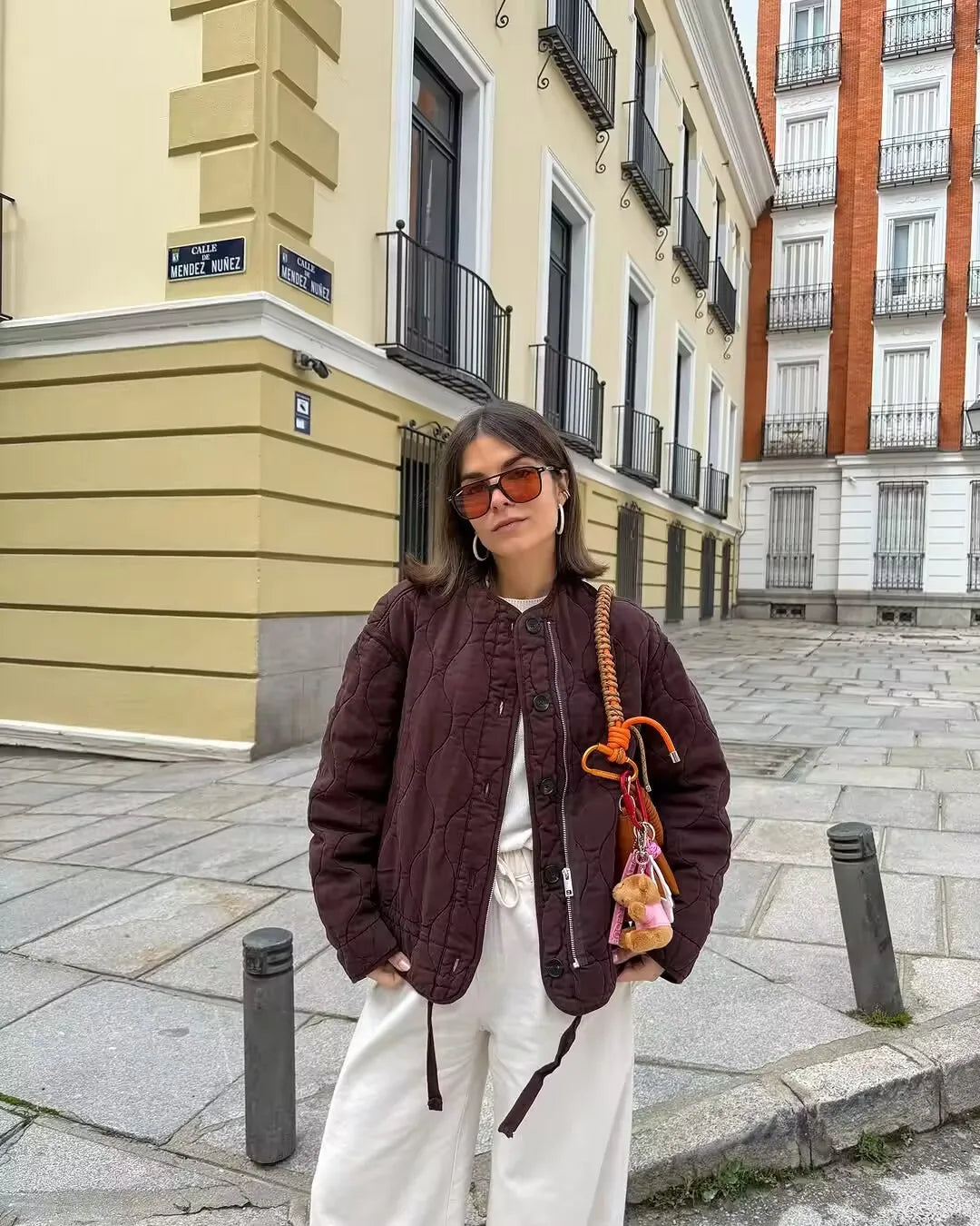 Women’s Quilted Bomber Jacket – Warm Padded Autumn/Winter Coat