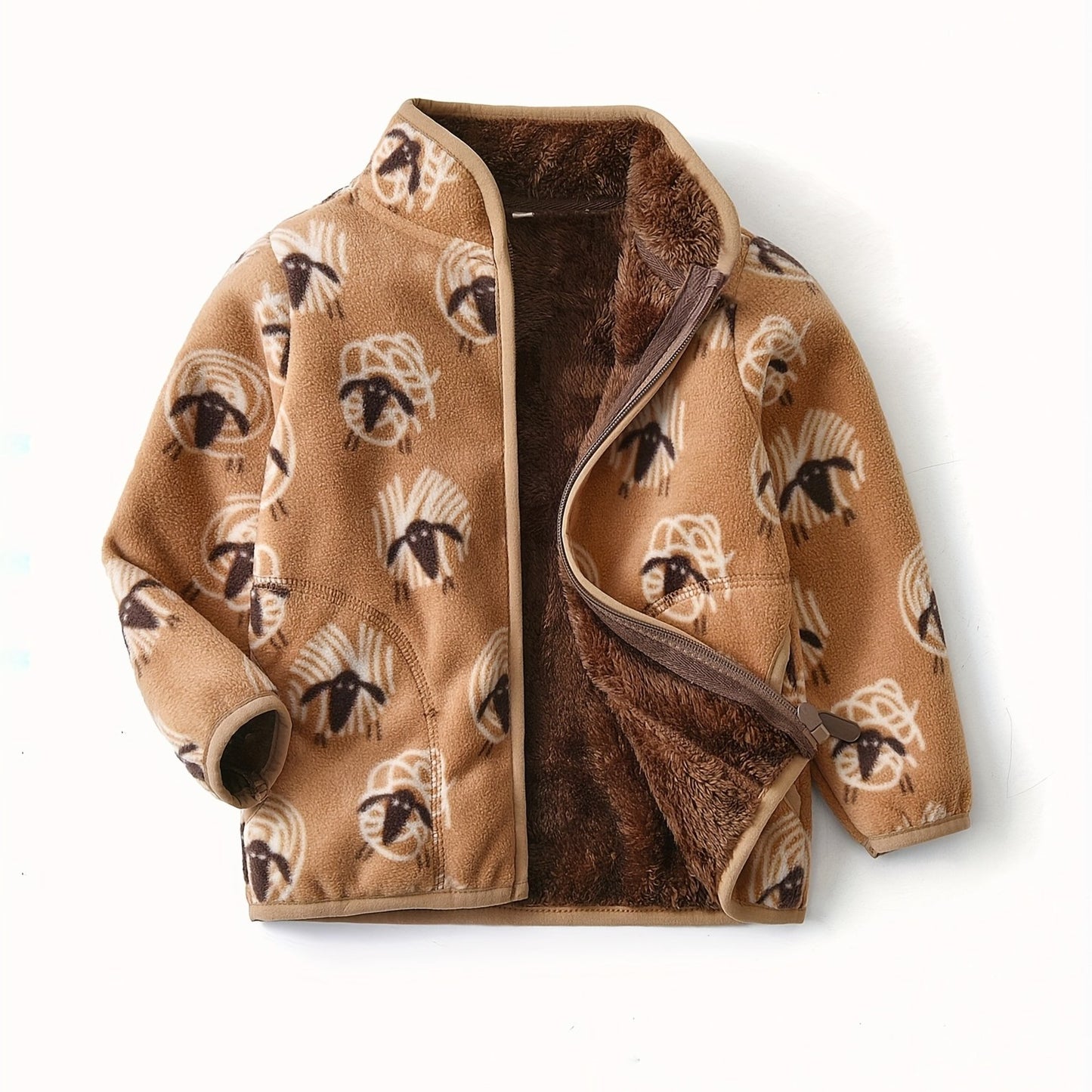 Kids Winter Fleece Jacket – Warm Cartoon Dinosaur Coat for Boys & Girls (1–12 Years)