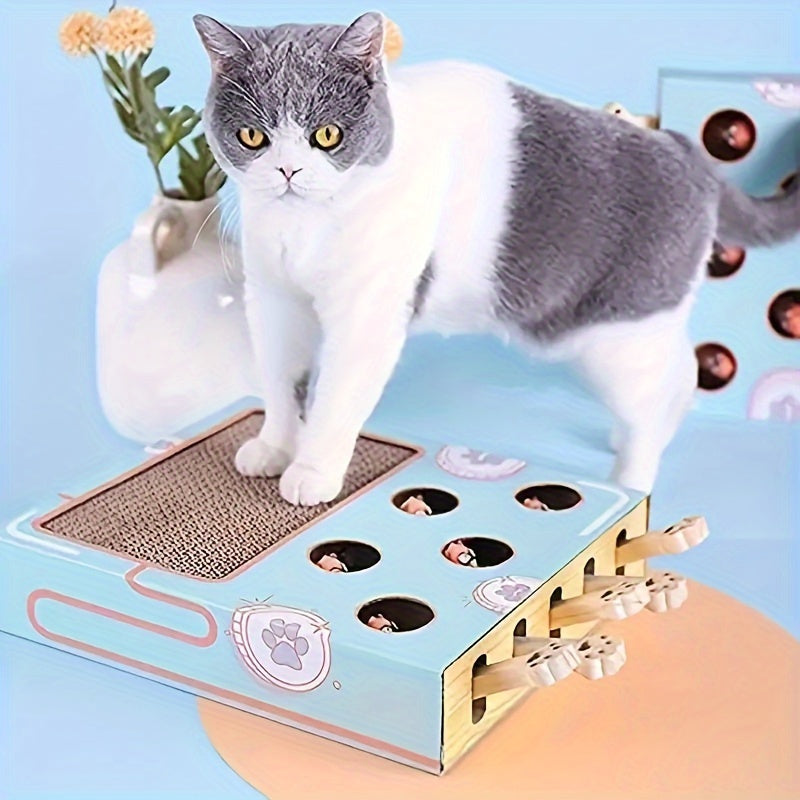 Interactive Cat Toy with Scratching Board - Fun Hamster Machine Game for Kittens and Pets