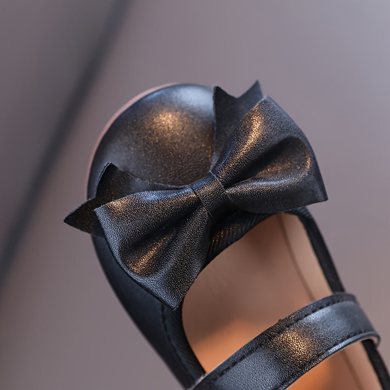 Girls Mary Jane Flats – Soft Sole, Non-Slip, Bow Decor Princess Shoes