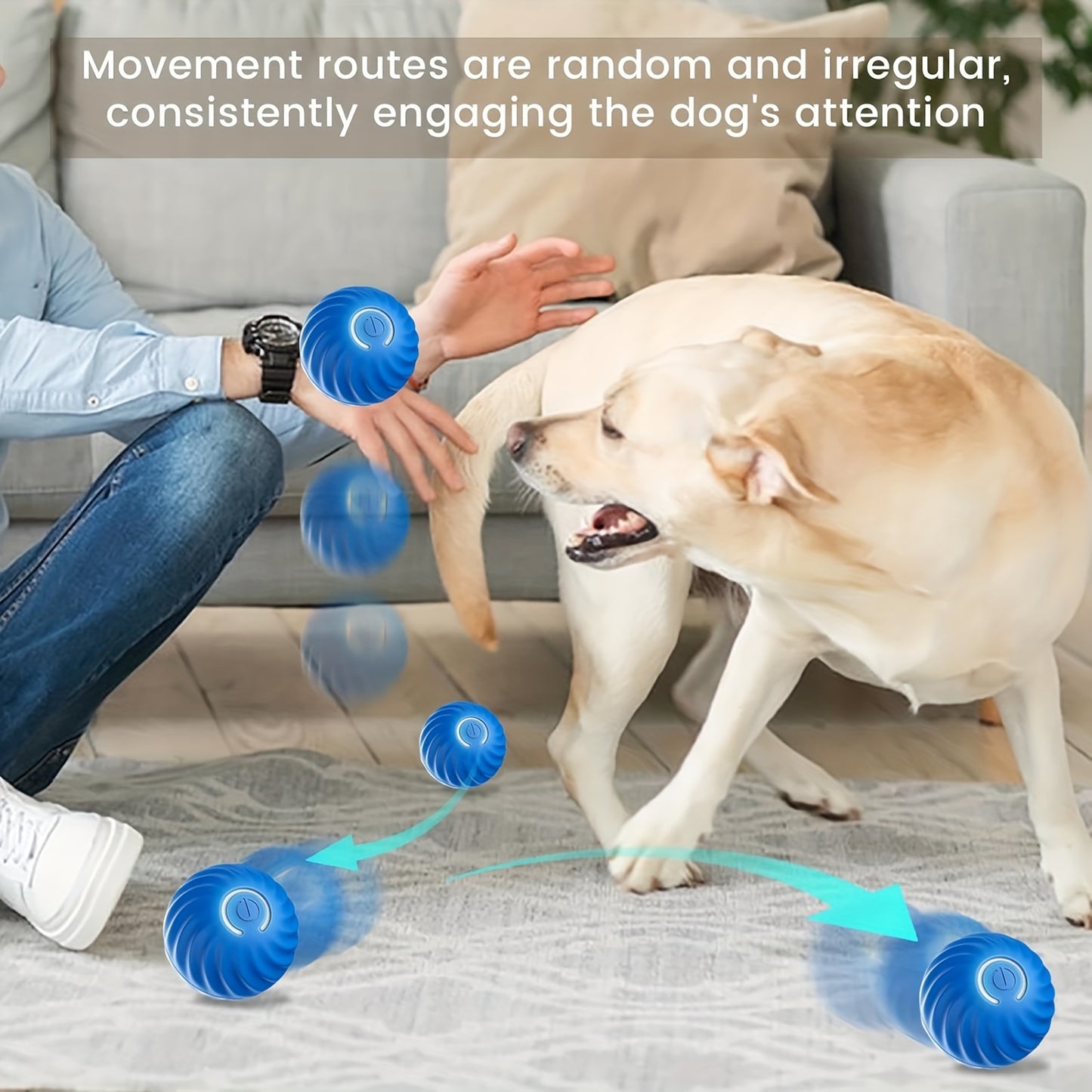 Interactive Smart Toy Ball – Automatic Rechargeable Pet Toy for Dogs & Cats