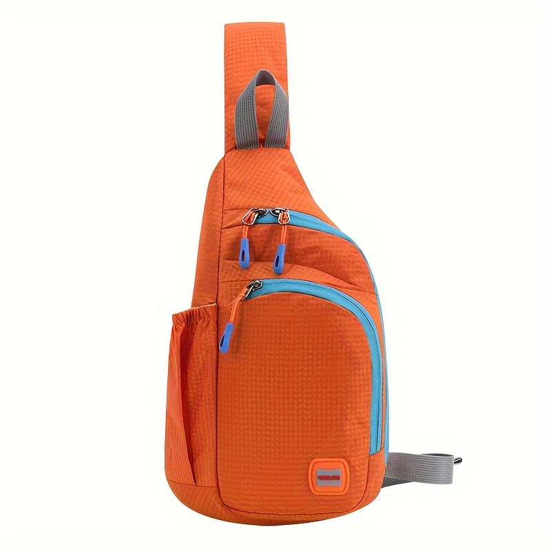 Trendy Waterproof Sling Bag – Unisex Nylon Fanny Pack with Side Pocket for Everyday & Travel Style