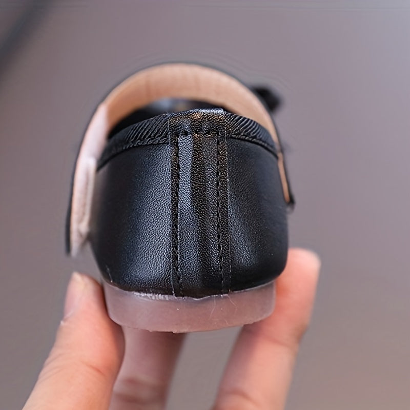 Girls Mary Jane Flats – Soft Sole, Non-Slip, Bow Decor Princess Shoes