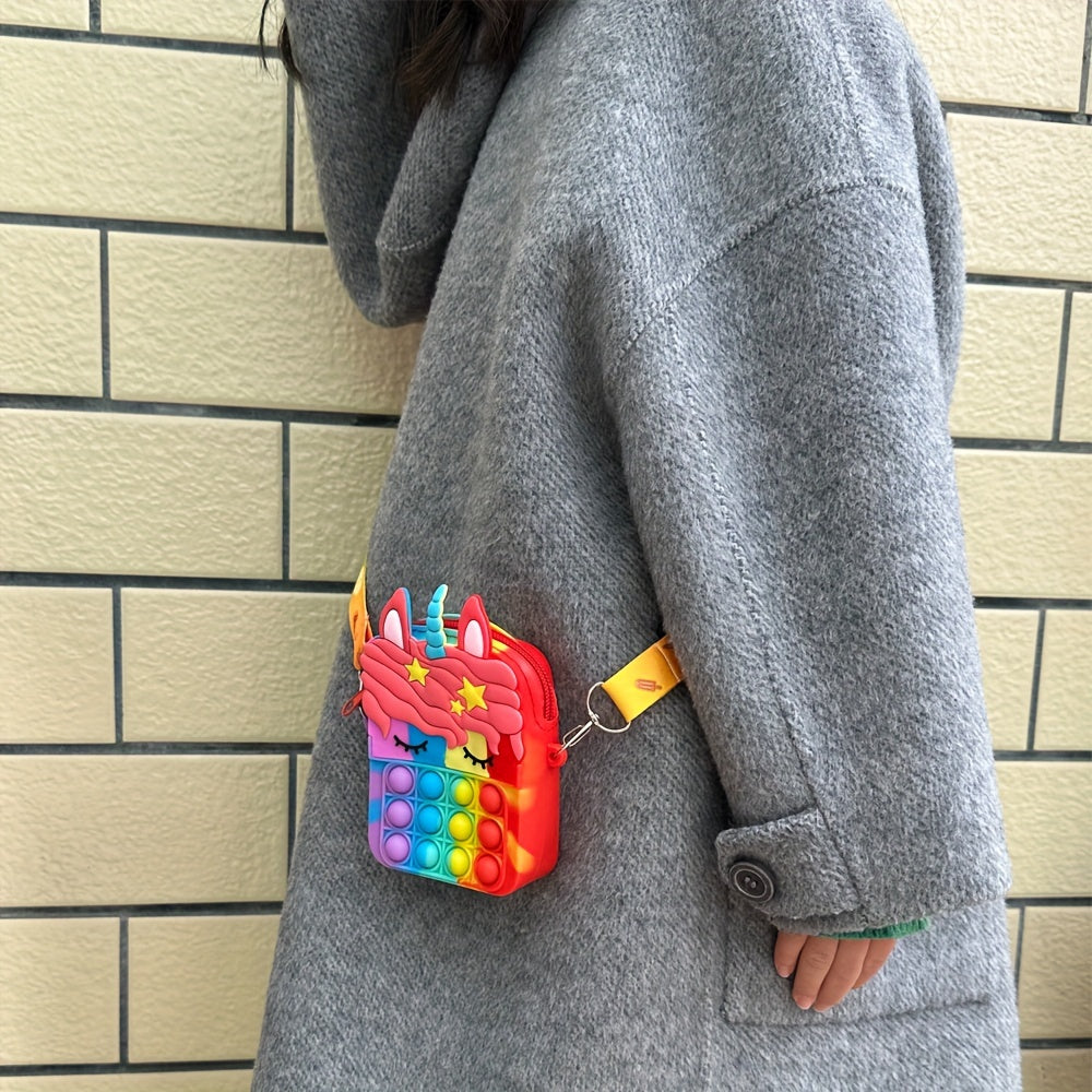 Kids Silicone Crossbody Bag – Cute Cartoon Design & Adjustable Strap